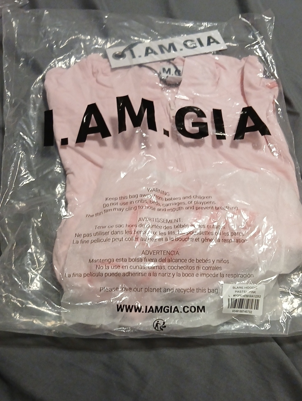 I.Am.Gia Blare Hoodie - Pastel Pink- L - Picture 9 of 9